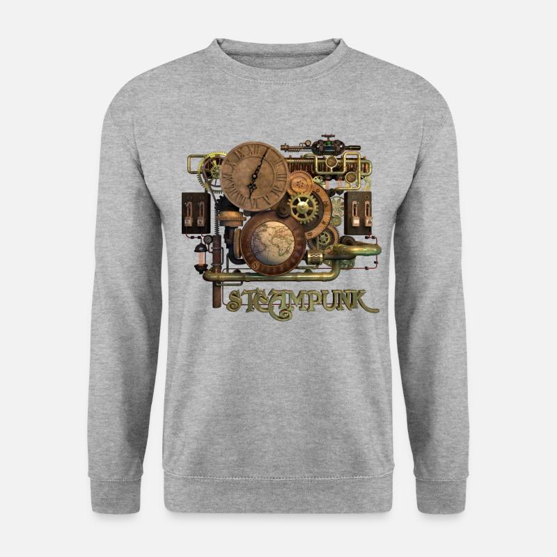 Steampunk-Art - Unisex Pullover - Weißgrau meliert