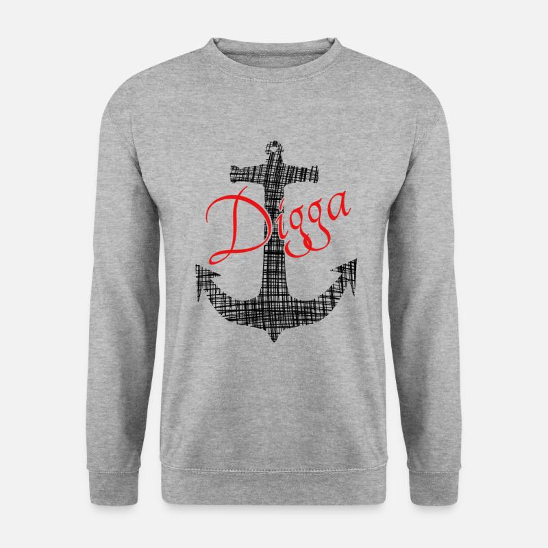 Digga Anker - Unisex Pullover - Weißgrau meliert