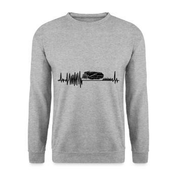 Hobbygärtner Rasenroboter Rasenmähroboter Fun - Unisex Pullover - Weißgrau meliert - Vorne - Alina (178cm) & Michal (187cm)