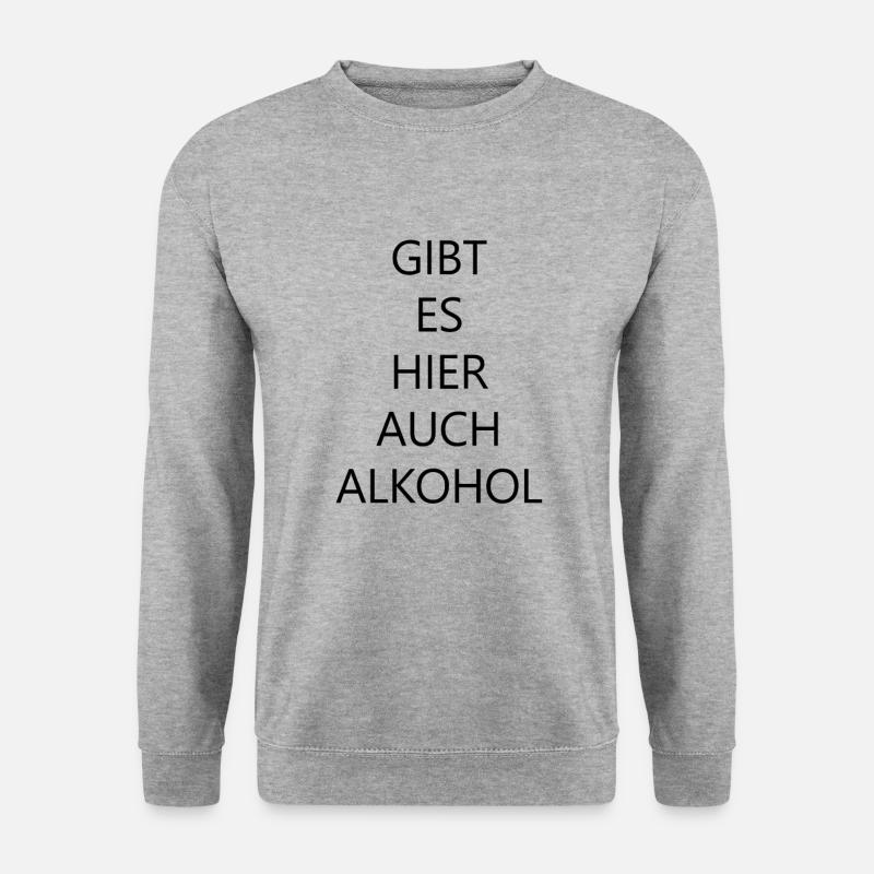 Alkohol hier? - Unisex Pullover - Weißgrau meliert