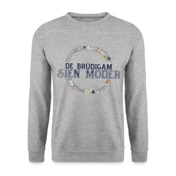 Mutter des Bräutigams - Unisex Pullover - Weißgrau meliert - Vorne - Alina (178cm) & Michal (187cm)