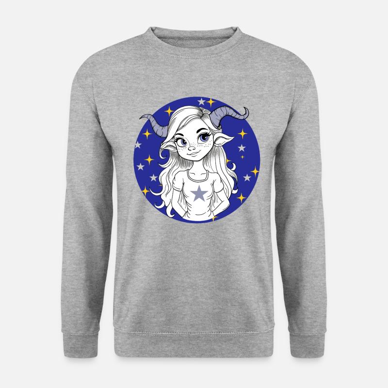 Sternzeichen Widder Frau Mädchen - Unisex Pullover - Weißgrau meliert