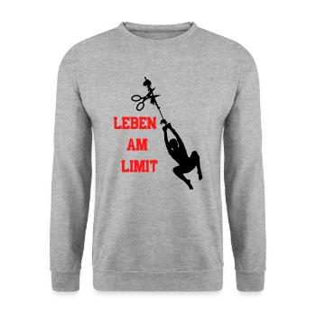 Leben am Limit - Unisex Pullover - Weißgrau meliert - Vorne - Alina (178cm) & Michal (187cm)