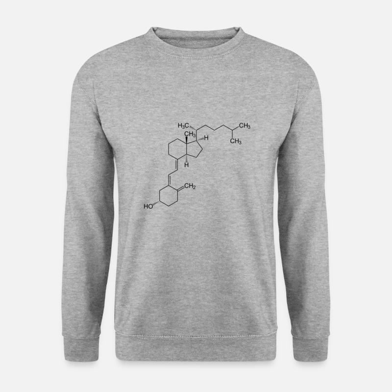 Vitamin D Sonne | Geschenk Formel Chemie Gesund - Unisex Pullover - Weißgrau meliert