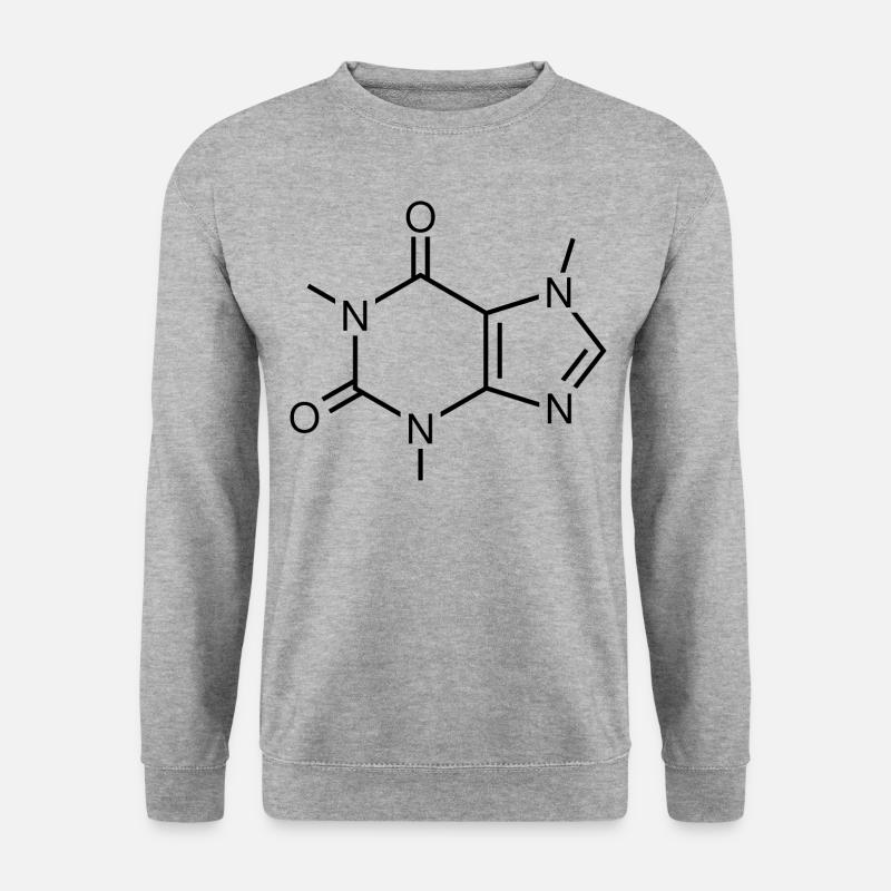 Koffein Molekül Strukturformel - Unisex Pullover - Weißgrau meliert