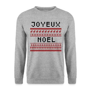 Joyeux noël - Sweat-shirt Unisexe - gris chiné - Devant - Alina (178cm) & Michal (187cm)