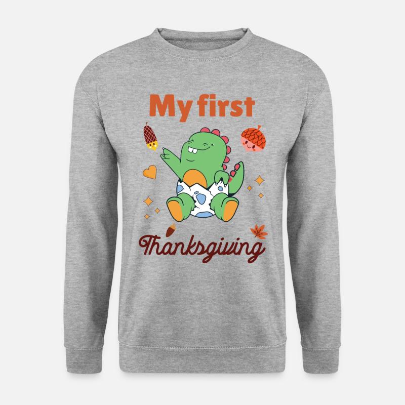 Mein erstes Thanksgiving - Unisex Pullover - Weißgrau meliert