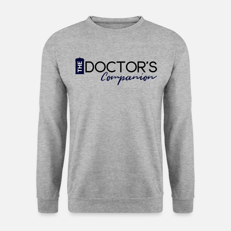 Begleiter des Doktors - Unisex Pullover - Weißgrau meliert