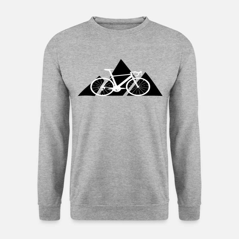 Fahrrad Rennrad Berge Vintage Retro - Unisex Pullover - Weißgrau meliert