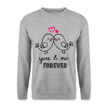 Love birds - Unisex Sweatshirt - salt & pepper - Front - Alina (178cm) & Michal (187cm)