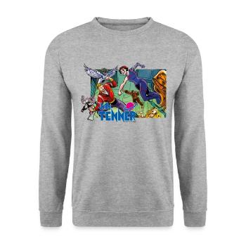 Jan Tenner Das Hirn des Bösen - Unisex Pullover - Weißgrau meliert - Vorne - Alina (178cm) & Michal (187cm)