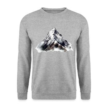 Montagnes - Sweat-shirt Unisexe - gris chiné - Devant - Alina (178cm) & Michal (187cm)
