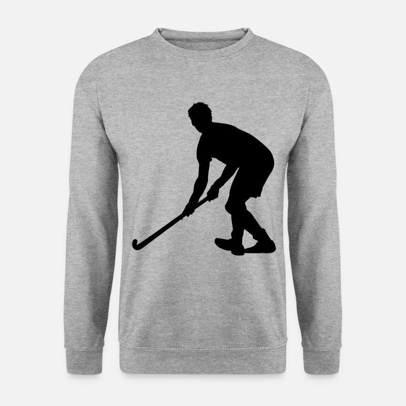 Hockey Feldhockey Geschenkidee - Unisex Pullover - Weißgrau meliert