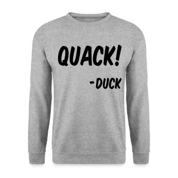 Ente - Unisex Pullover - Weißgrau meliert - Vorne - Alina (178cm) & Michal (187cm)