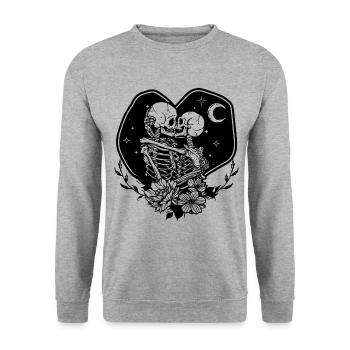 Skeletons in love - Unisex Sweatshirt - salt & pepper - Front - Alina (178cm) & Michal (187cm)