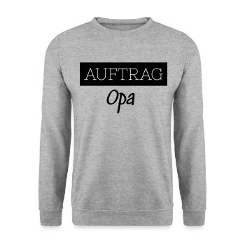 Order Grandpa Family Funny Gift - Unisex Sweatshirt - salt & pepper - Front - Alina (178cm) & Michal (187cm)
