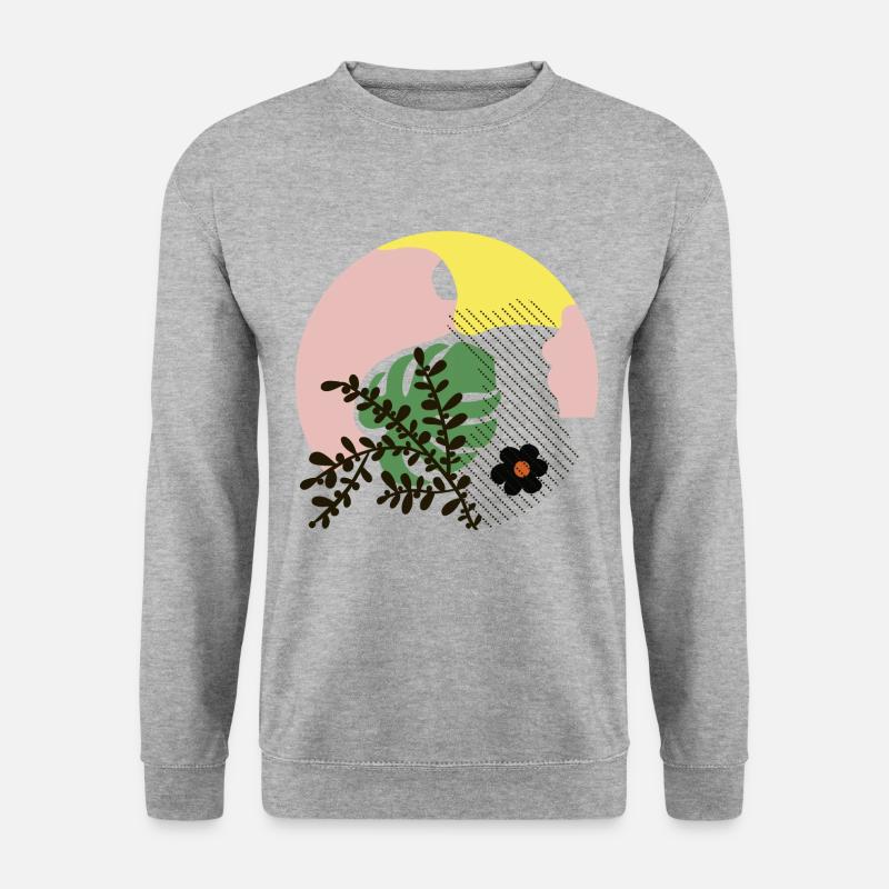 Abstrakte Formen - Unisex Pullover - Weißgrau meliert