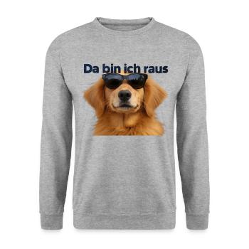 I'm out of there - cool dog - Unisex Sweatshirt - salt & pepper - Front - Alina (178cm) & Michal (187cm)