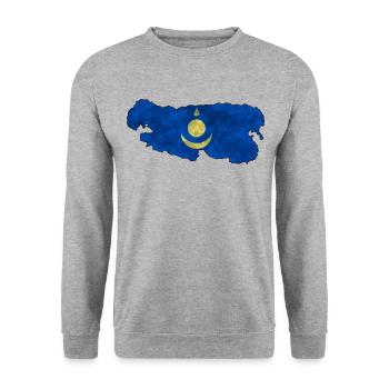 Mongolisches Reich - Unisex Pullover - Weißgrau meliert - Vorne - Alina (178cm) & Michal (187cm)