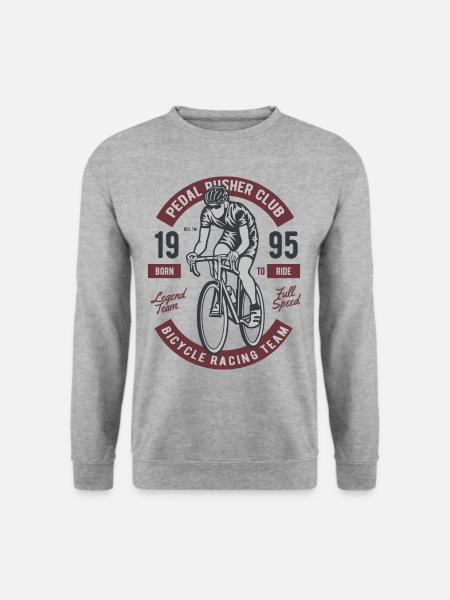 BICYCLE PUSHER CLUB - Vintage Rennrad Shirt Motiv - Unisex Pullover - Weißgrau meliert