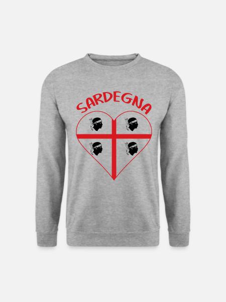 Sardegna Herz Sardinien Sardinia - Unisex Pullover - Weißgrau meliert