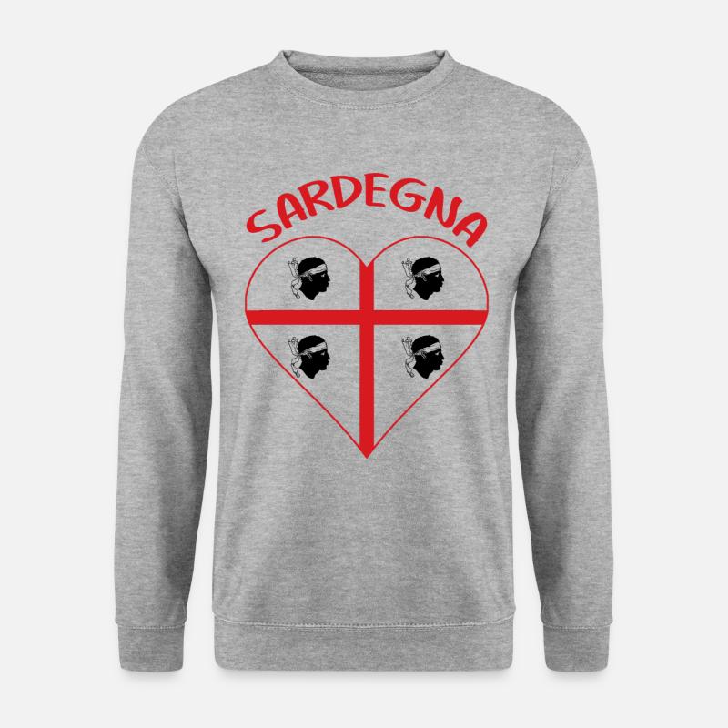 Sardegna Herz Sardinien Sardinia - Unisex Pullover - Weißgrau meliert