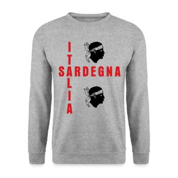 Sardinien Sardegna Flag Sardinia - Unisex Sweatshirt - salt & pepper - Front - Alina (178cm) & Michal (187cm)
