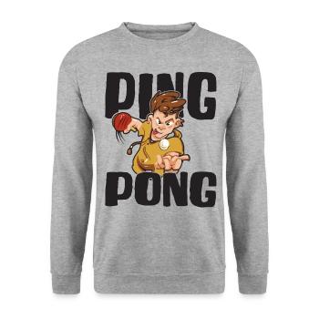 Table Tennis Ping-pong Outfit Table Tennis Player - Unisex Sweatshirt - salt & pepper - Front - Alina (178cm) & Michal (187cm)