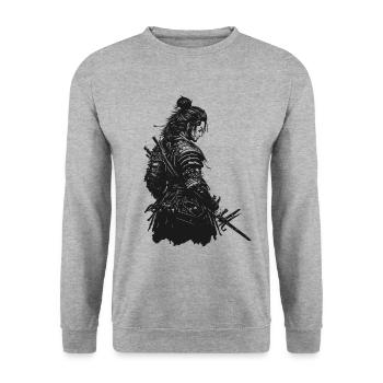japanischer Samurai Krieger Ninja Karate - Unisex Pullover - Weißgrau meliert - Vorne - Alina (178cm) & Michal (187cm)