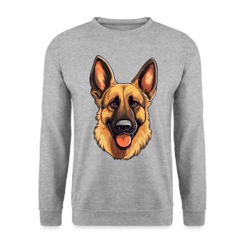 Just A Girl Who Loves German Shepherd für - Unisex Pullover - Weißgrau meliert - Vorne - Alina (178cm) & Michal (187cm)