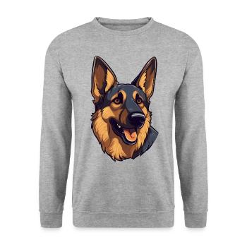 Just A Girl Who Loves German Shepherd für - Unisex Pullover - Weißgrau meliert - Vorne - Alina (178cm) & Michal (187cm)