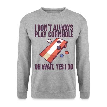 Jeu de Cornhole Tenue de trou de maïs avec Cornhole - Sweat-shirt Unisexe - gris chiné - Devant - Alina (178cm) & Michal (187cm)