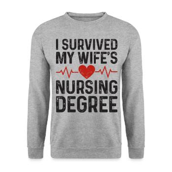 I graduated from nursing school - Unisex Sweatshirt - salt & pepper - Front - Alina (178cm) & Michal (187cm)