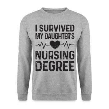I graduated from nursing school - Unisex Sweatshirt - salt & pepper - Front - Alina (178cm) & Michal (187cm)