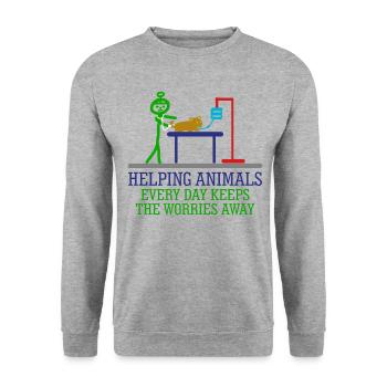 Veterinary Assistant - Unisex Sweatshirt - salt & pepper - Front - Alina (178cm) & Michal (187cm)