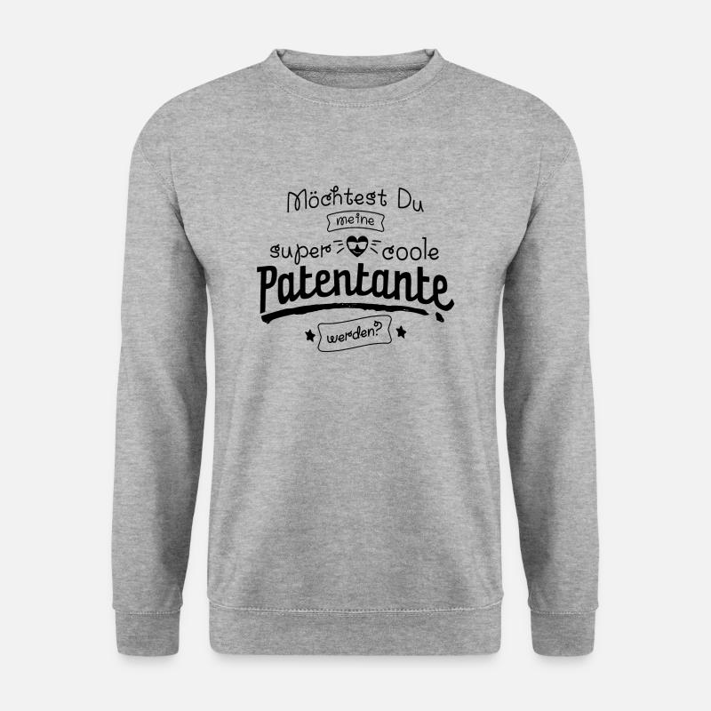 Möchtest Du meine super coole Patentante werden? - Unisex Pullover - Weißgrau meliert