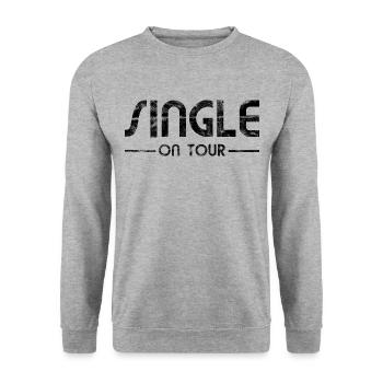 Partnersuche - Single On Tour - Unisex Pullover - Weißgrau meliert - Vorne - Alina (178cm) & Michal (187cm)