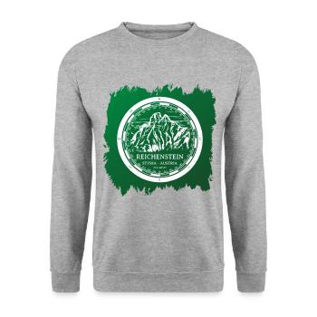 Berg Reichenstein - Styria Austria Alps - Unisex Sweatshirt - salt & pepper - Front - Alina (178cm) & Michal (187cm)