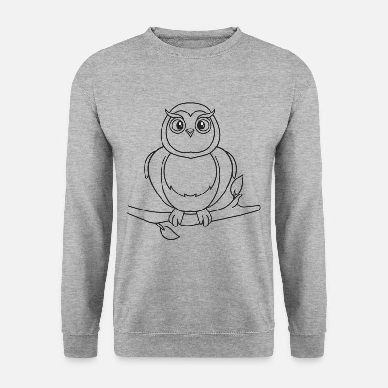 Eule, Vogel, Geschenk, Geschenkidee - Unisex Pullover - Weißgrau meliert