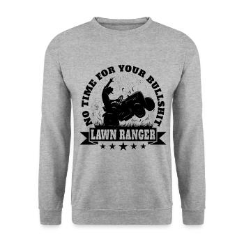 Lawn Ranger - Tondeuse à gazon Tracteur de pelouse Tonte de pelouse - Sweat-shirt Unisexe - gris chiné - Devant - Alina (178cm) & Michal (187cm)
