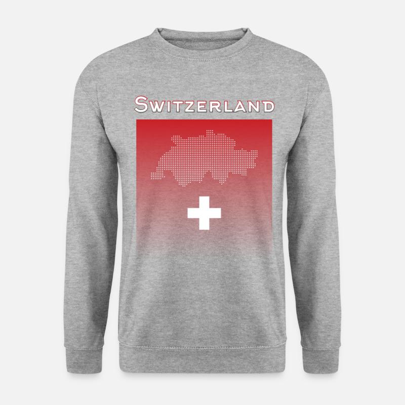 Switzerland Schweiz - Unisex Pullover - Weißgrau meliert