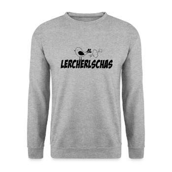Wienerisch Shirt● Lercherlschas ●Geschenk - Unisex Pullover - Weißgrau meliert - Vorne - Alina (178cm) & Michal (187cm)