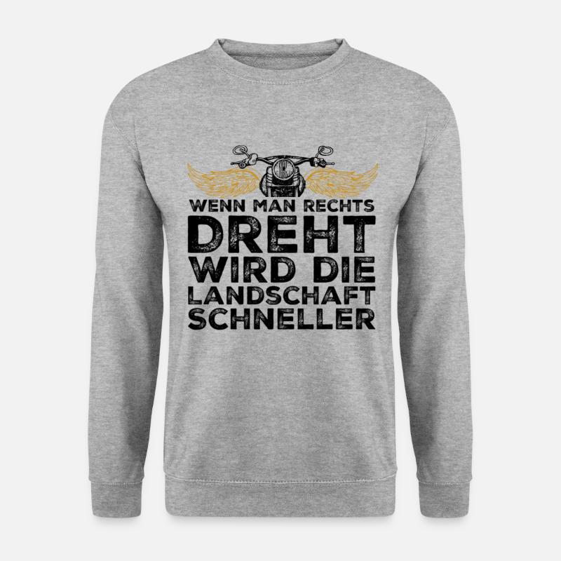 Motorrad Motorradfahrer Spruch Drehen - Unisex Pullover - Weißgrau meliert
