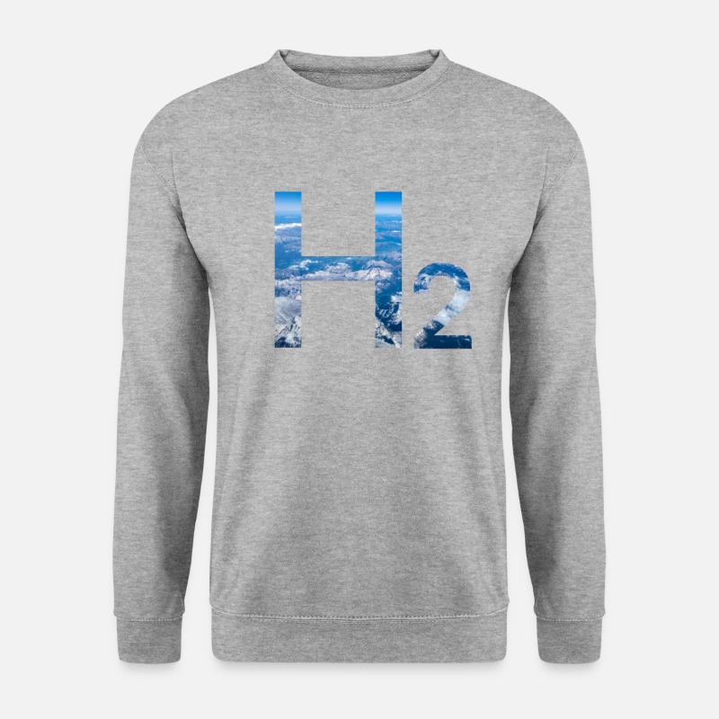 Wasserstoff - Unisex Pullover - Weißgrau meliert