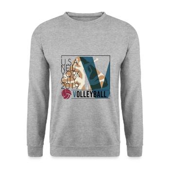 Volley- - Sweat-shirt Unisexe - gris chiné - Devant - Alina (178cm) & Michal (187cm)