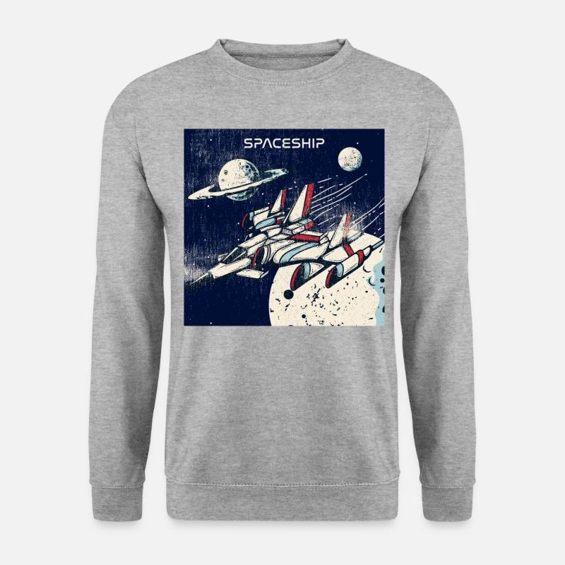 Spaceship distressed - Unisex Sweatshirt - salt & pepper