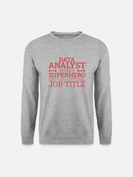 "Data Analyst Superhero | Data Scientist" - Unisex Pullover - Weißgrau meliert