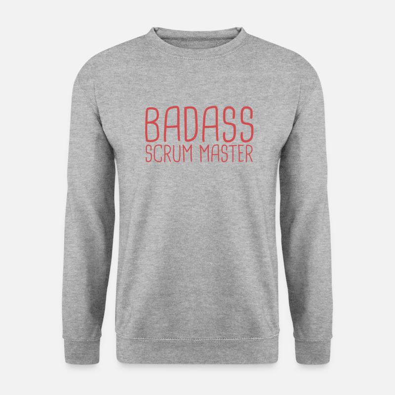 "Scrum Master Badass | "Scrum Master"" - Unisex Pullover - Weißgrau meliert
