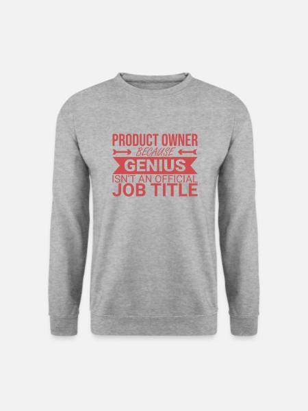 "Product Owner Genius | "Scrum Master"" - Unisex Pullover - Weißgrau meliert