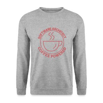 "Software Architect Coffee | Software Architektur" - Unisex Pullover - Weißgrau meliert - Vorne - Alina (178cm) & Michal (187cm)